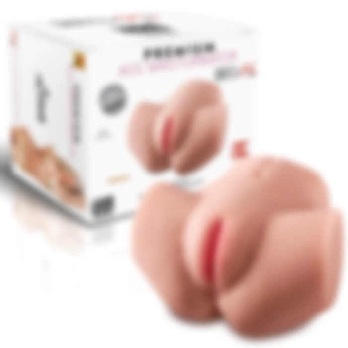 Premium Ass Masturbator Lina - Realistik Anal Vajinal Bakire 2 in 1 Titreşimli Suni Kalça Vajina - tdmarket.com.tr