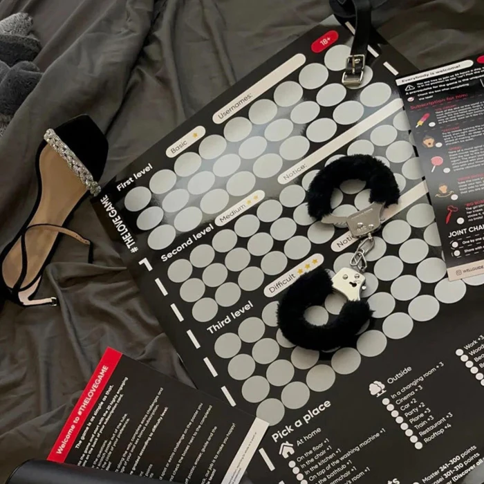 Romantik Sürprizlerle Dolu Aşk Seviyesi 100 Çiftlere Özel Kazı-Kazan Görev Posteri Türkçe - tdmarket.com.tr