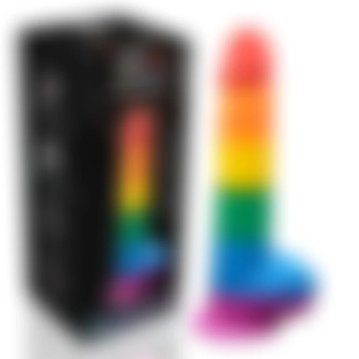 Pride Special Edition Dildo 18.5 CM - Gökkuşağı Renkli Silikon Ultra Realistik Yapay Penis Testissiz Vibrator - tdmarket.com.tr