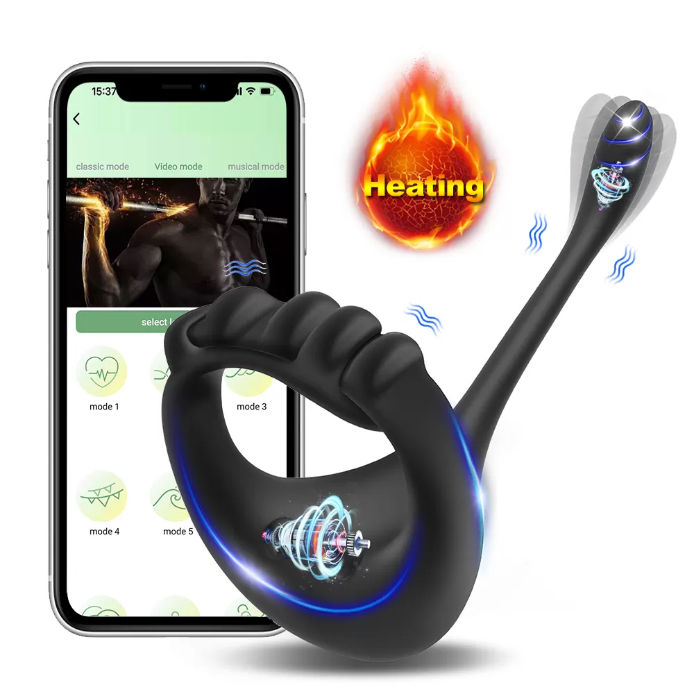 TAIL PRO APP Telefon Kontrollü Çift Titreşimli Perine Uyarıcı Isıtmalı Testis ve Penis Halkası - tdmarket.com.tr